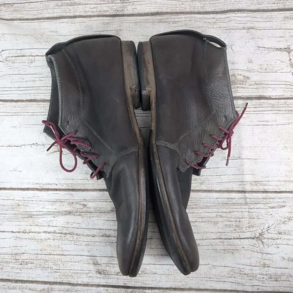 Fausto Santini Grey Leather Chukka Boots Men Size 45